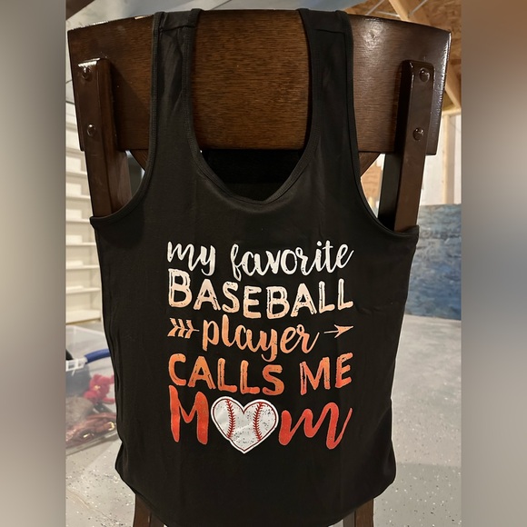 Black Baseball Mom Tank Top - Picture 1 of 2